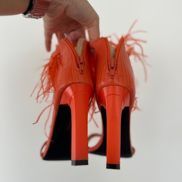 Fun orange square toe heels! - Picture 7 of 7